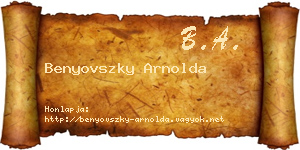 Benyovszky Arnolda névjegykártya